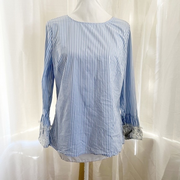 Worthington Lace sleeves Blouse Size Medium - Picture 1 of 7